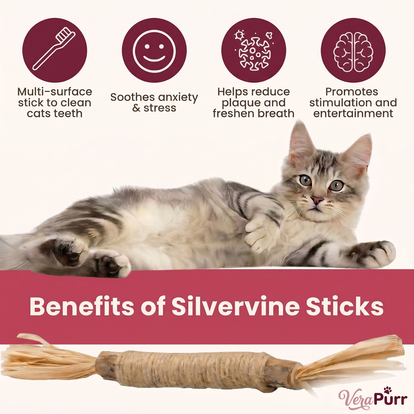 VeraPurr™ Natural Silvervine Chew Sticks — Dental Health